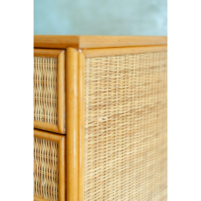 Bamboo and Wood Tallboys, Set of 2 For Sale - Image 9 of 10