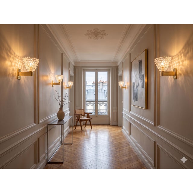 Rostrato Wall Lights in Blown Glass and Brass by Barovier & Toso, Italy, 1990s, Set of 6 For Sale - Image 9 of 10