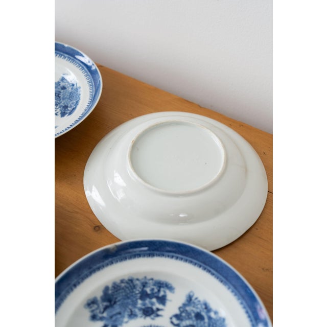 Ceramic Mid 19th Century Chinese Blue + White 10" Fitzhugh Plates - Set of 4 (C. 1820-1850) For Sale - Image 7 of 7