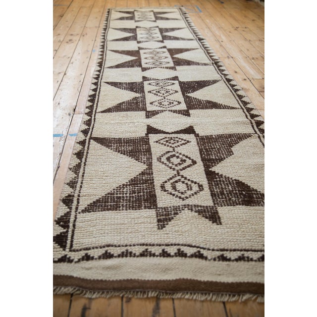 Contemporary Vintage Distressed Kurd Rug Runner - 3'2" x 11'7" For Sale - Image 3 of 11