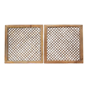 Pair of Antique Wooden Lattice Panels