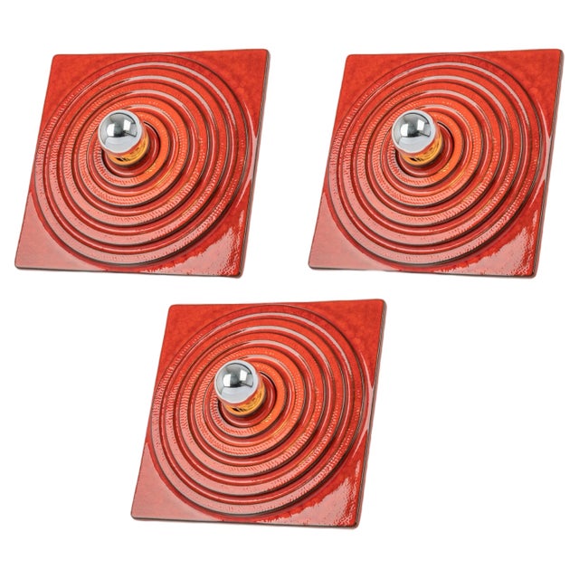 Red Ceramic Wall Light, Germany, 1970s For Sale