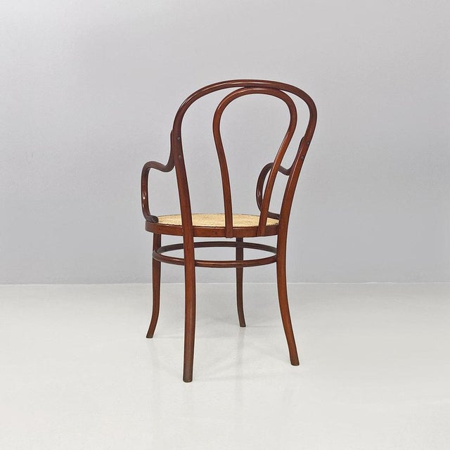 Set of Mid-Century Italian Beech Wood and Vienna Straw Chairs from Thonet, 1950s For Sale - Image 11 of 16