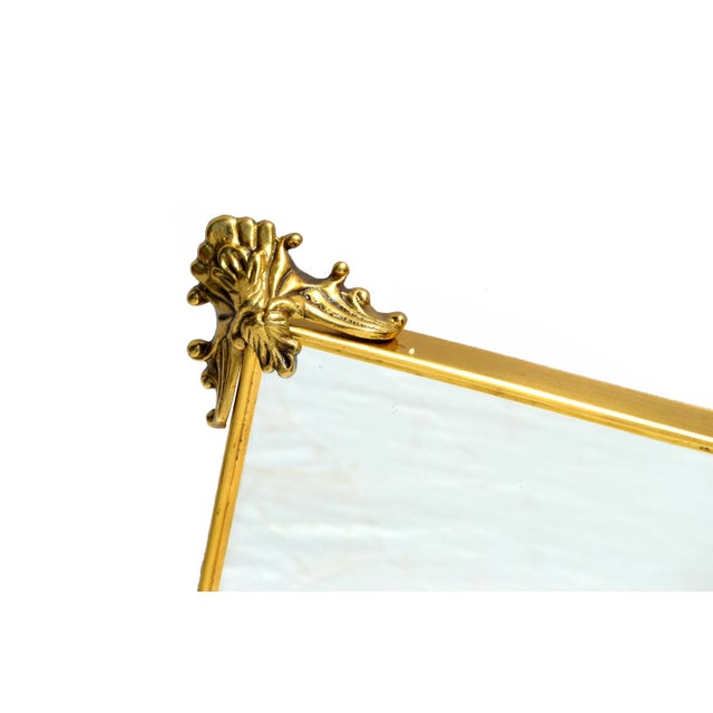 Brass 1950's Italian Mid-Century Modern Brass & Bronze Wall Mirror For Sale - Image 8 of 12