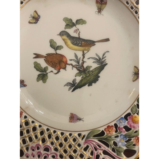 White Four Herend Porcelain Reticulated Dessert Plates. Hungary, Mid-20th Century. For Sale - Image 8 of 13