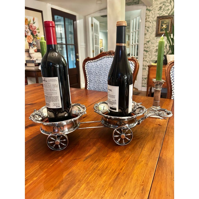 Victorian Victorian Silver Plate Double Decanter or Wine Coaster Trolley Made by Sheffield Silversmiths For Sale - Image 3 of 10