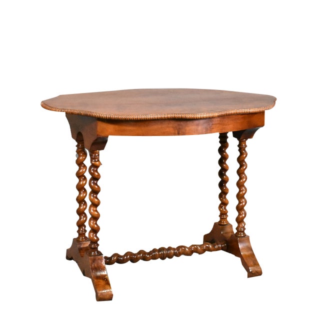 Antique French Gueridon Table in Walnut, 1890s For Sale