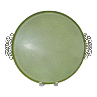 1950s Hammered Metal Round Tray For Sale