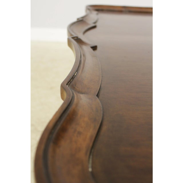 1990s Georgian Carved Walnut Finish Coffee Cocktail Table For Sale - Image 5 of 11