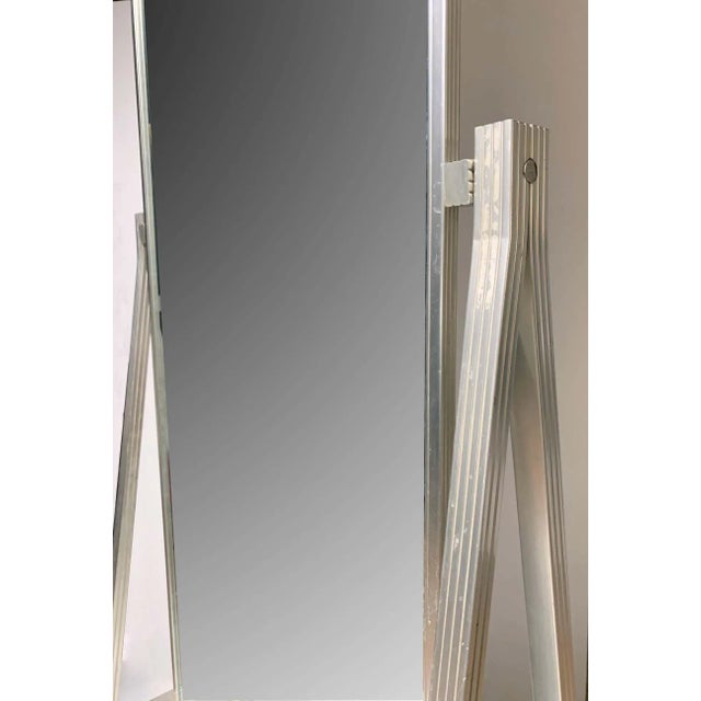 Unusual Vintage mid-20th century industrial modern designer dressing mirror. In the manner of Milo Baughman & Tommi...