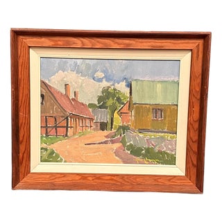 Henry Mayne, Skånemotiv, 1960s, Oil on Panel For Sale