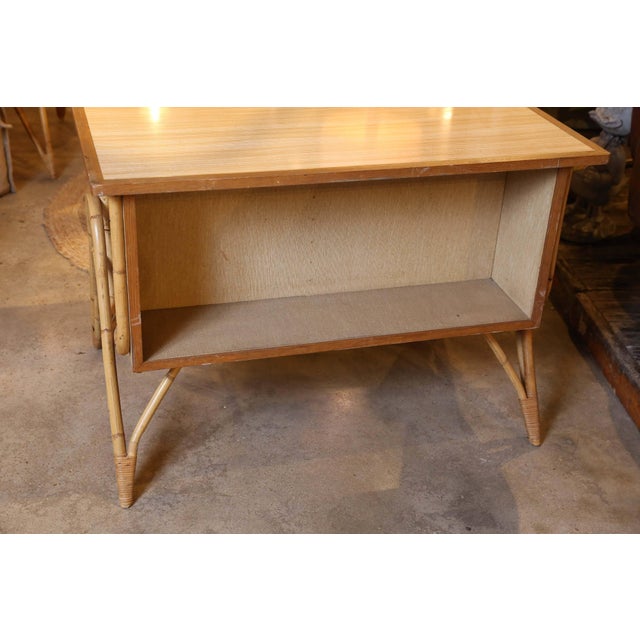 Mid 20th Century Bamboo Desk and Chair For Sale - Image 5 of 11