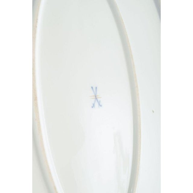 Large Oval Serving Dish in Porcelain with Floral Motif from Meissen, 1930s For Sale - Image 4 of 5
