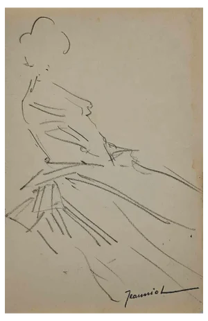 Pierre Georges Jeanniot, Figure, Original Drawing, Early 20th-Century