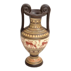 Geometric Art Terra Cotta Vase Pottery Greece Ancient Greek Key Motifs Handles