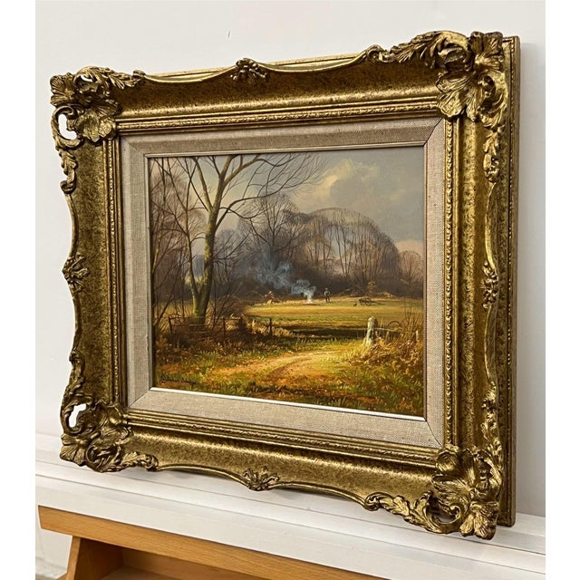 Farm in the Woods at Winter in the English Countryside with Warm Brown Colours Circa 1990 For Sale - Image 10 of 15