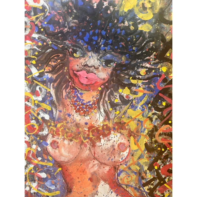 Abstract Hendrik Grise Signed Nude Abstract Mixed Media Painting For Sale - Image 3 of 5