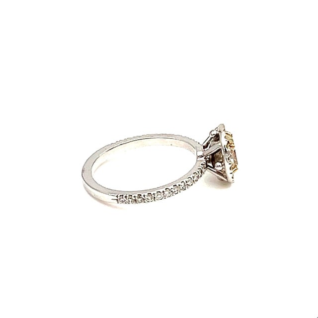 Yellow 1.13 Ct Natural Yellow Diamond Ring Size 5.25 For Sale - Image 8 of 8