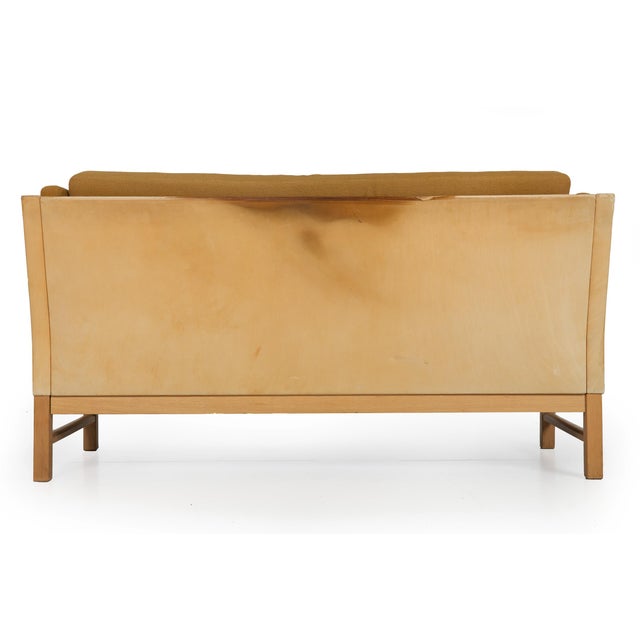 Danish Modern Leather, Tweed & Oak Sofa Model Ej 315 by Erik Jorgensen For Sale - Image 4 of 18