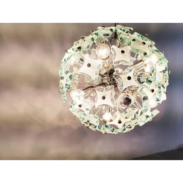 Glass Mid-Century Sputnik Chandelier in Glass, 1970s For Sale - Image 7 of 11