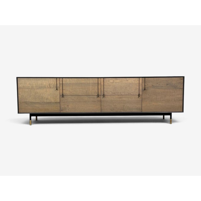 Bddw, Modern Sideboard, Ebonized Wood, Tiger Maple, Bronze, Usa, 2015 For Sale - Image 4 of 12