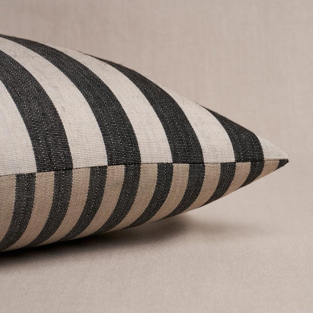 2020s Schumacher Hanson I/O Stripe 20" Pillow In Black For Sale - Image 5 of 5
