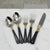 Art Deco Service for 15 - Yamazaki "Lindi" Black Handle Gold Accent 75-Pieces: 15 Place Settings With Individual Neiman Marcus Storage Pouches For Sale - Image 3 of 17