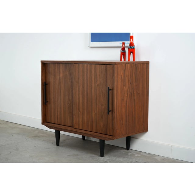 Vintage Scandinavian Walnut Cabinet For Sale - Image 5 of 12