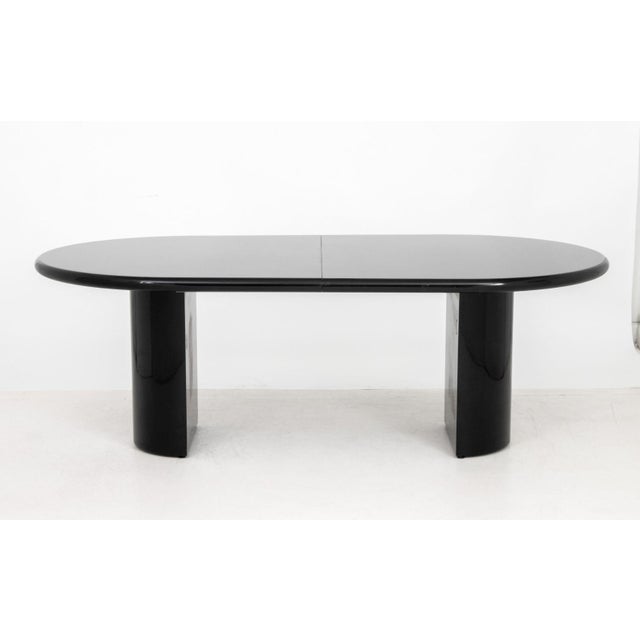 Intrex Postmodern Black Lacquered Dining Table For Sale - Image 4 of 14