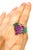Traditional Bochi"Capri" Vintage Enamel & Purple Amethyst Ring 18K Gold & Silver For Sale - Image 3 of 18