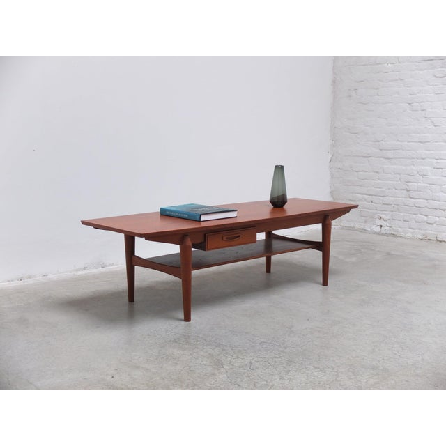 Large Coffee Table with Magazine Rack from O.M.F., 1960s For Sale - Image 13 of 13