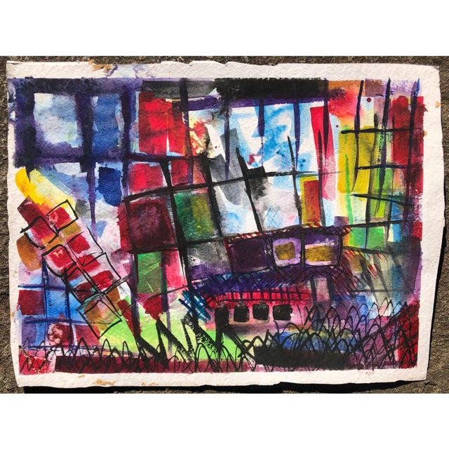 Abstract watercolor by Atlanta artist Adrienne Anderson (1949-2020). Anderson earned her MFA from University of Georgia...