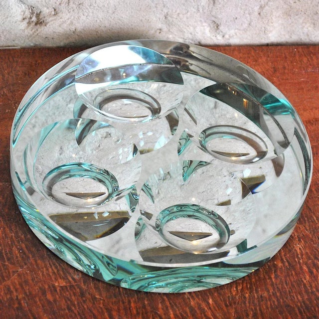 Mid-Century Beveled Glass Bowl from Fontana Arte, 1960s For Sale - Image 9 of 11