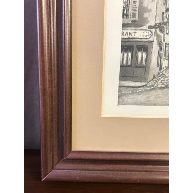 Pair of Vintage Signed Framed Etchings of Chartres Cathedral, Mid-Century For Sale - Image 12 of 15
