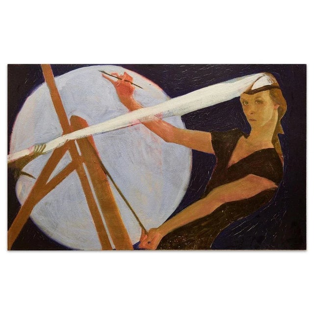 Contemporary Self Portrait While Painting - Oil on Canvas by Anastasia Kurakina - 2010s 2010s For Sale - Image 3 of 3