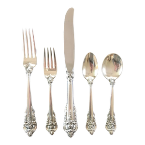 Grande Baroque 124 Pc. Dinner Sterling Wallace Silverware Set