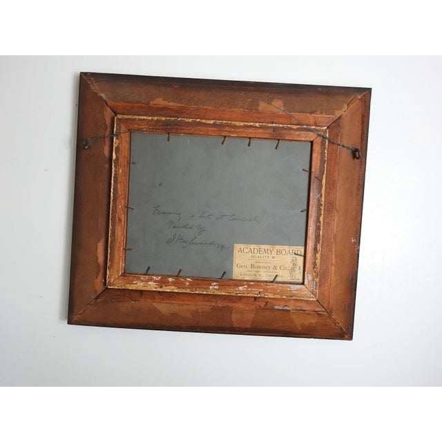 1910s 1911 Evening at Cornwall Rocky Coast Painting For Sale - Image 5 of 5