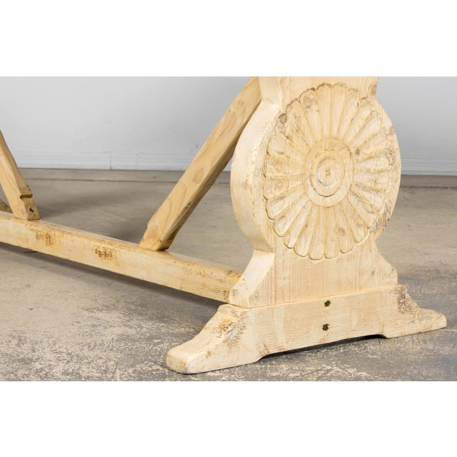Late 19th Century French Provincial Bleached Pine Monastery Dining Table For Sale - Image 11 of 18