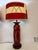 Rustic Vintage Hand-Painted Red Southwestern Ceramic Table Lamps - A Pair For Sale - Image 3 of 6