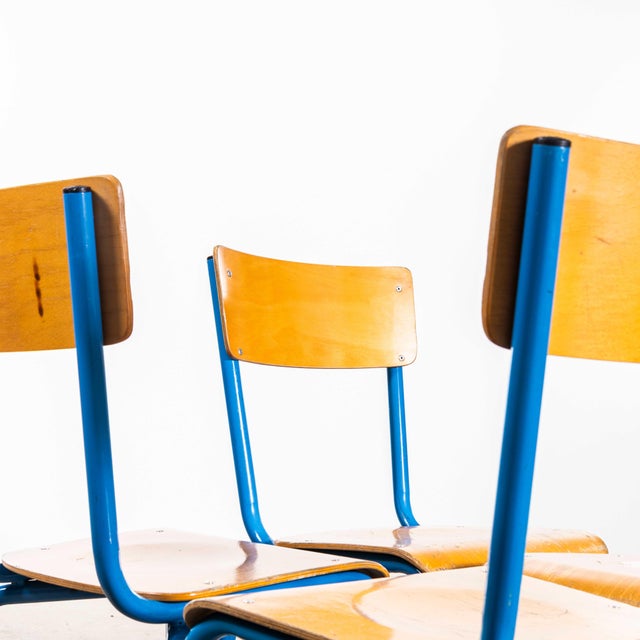 Blue Simple Stacking Dining Chairs from Mullca, 1960s, Set of 4 For Sale - Image 9 of 13