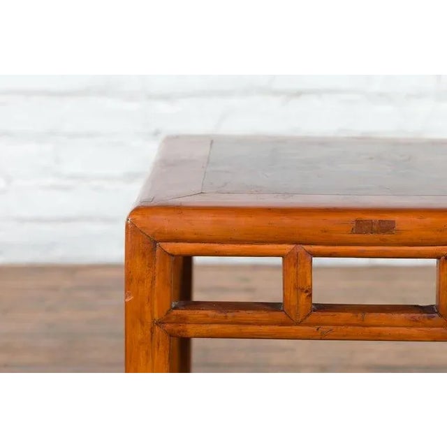 Vintage Chinese Elm Side Table with Burl Wood Top & Scrolling Carved Feet For Sale - Image 10 of 13
