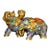 Vintage Cloisonne Enamel Elephant Pair – 6.7" Gilt Figures With Floral Motif For Sale
