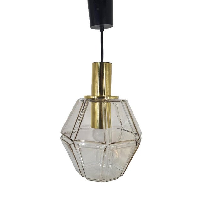 Mid-Century Modern Pendant Lamp in Faceted Glass from Glashütte Limburg, 1960s For Sale - Image 9 of 9