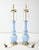 Metal Warren Kessler Blue Glass And Brass 1950's Table Lamps - A Pair For Sale - Image 7 of 12