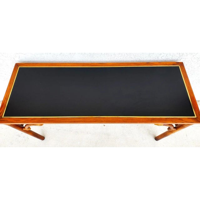 Bamboo Console Sofa Table Vintage 1970s Boho MCM For Sale - Image 4 of 12