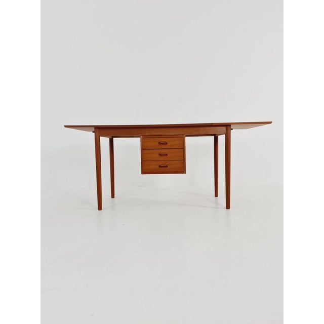 Wood Mid-Century Danish Leaf Drop Teak Desk by Arne Vodder for Sigh & Sons, 1960s For Sale - Image 7 of 11