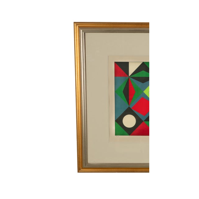 Original Op Art Abstract Color Screenprint 