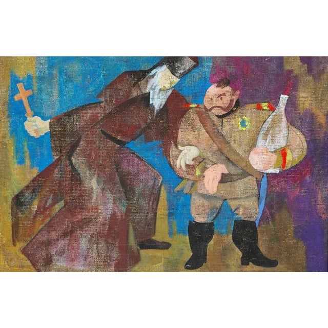 Avant-Garde Oil Painting, Ukrainian Soviet Art, Gorshkova, 1987 50-75 For Sale