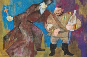 Avant-Garde Oil Painting, Ukrainian Soviet Art, Gorshkova, 1987 50-75