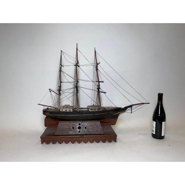 Early 20th Century Ship Model of the Bark W.S. Cook For Sale - Image 5 of 12